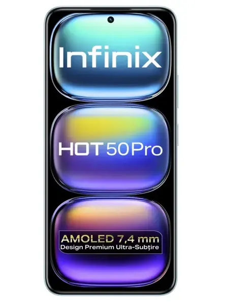 Telefon Mobil Infinix Hot 50 Pro, Procesor Mediatek Helio G100, Ecran AMOLED 6.78inch, 8GB RAM, 256GB Flash, Camera Tripla 50+2 MP, Wi-Fi, 4G, Dual Sim, Android (Albastru)