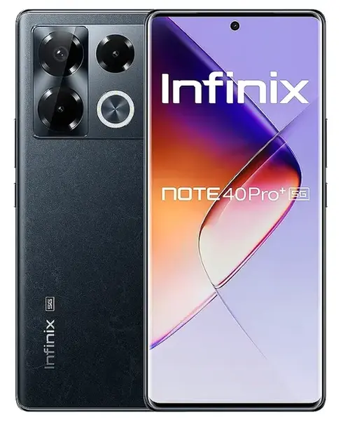 Telefon Mobil Infinix Note 40 Pro+, Procesor Mediatek Dimensity 7020, AMOLED 6.78inch, 12GB RAM, 256GB Flash, Camera Tripla 108 + 2 + 2 MP, Wi-Fi, 5G, Dual Sim, Android (Negru)