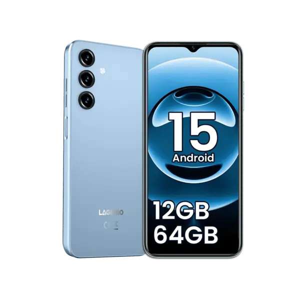 Telefon Mobil Lagenio A10, Albastru, 4G LTE, Ecran 6.52 HD+ 90Hz, 12GB RAM (4GB + 8GB extensibili), 64GB, Camera 13MP, Android, 5150mAh, Dual SIM