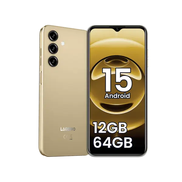 Telefon Mobil Lagenio A10, Auriu, 4G LTE, Ecran 6.52 HD+ 90Hz, 12GB RAM (4GB + 8GB extensibili), 64GB, Camera 13MP, Android, 5150mAh, Dual SIM