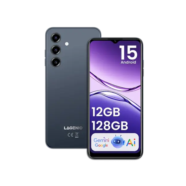 Telefon Mobil Lagenio A10 Pro, Negru, 4G LTE, Ecran 6.52 HD+ 90Hz, 12GB RAM (4GB + 8GB extensibili), 128GB, Camera 13MP, Android, 5150mAh, Dual SIM