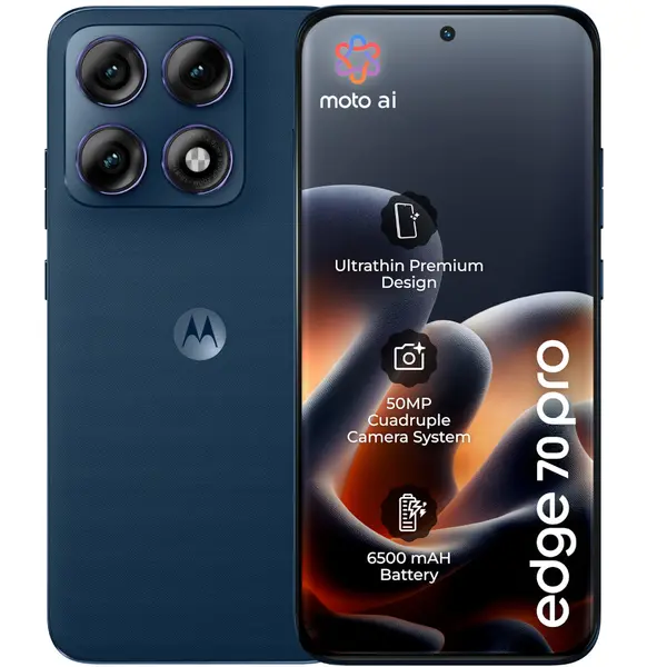 Telefon mobil Motorola Edge 70 Pro 5G, 256GB, 8GB RAM, Dual SIM, Pantone Titan