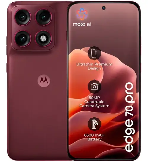 Telefon Mobil Motorola Edge 70 Pro, Procesor Mediatek Dimensity 8500 Extreme, AMOLED 6.78inch, 12GB RAM, 512GB Flash, Camera Tripla 50 + 50 + 50 MP, Wi-Fi, 5G, Dual Sim, Android (Rosu)