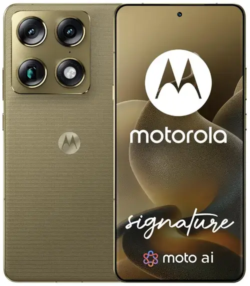 Telefon Mobil Motorola Moto Signature, Procesor Qualcomm SM8845 Snapdragon 8 Gen 5, LTPO AMOLEDD 6.8inch, 16GB RAM, 512GB Flash, Camera Tripla 50 + 50 + 50 MP, Wi-Fi, 5G, Dual Sim, Android (Verde)