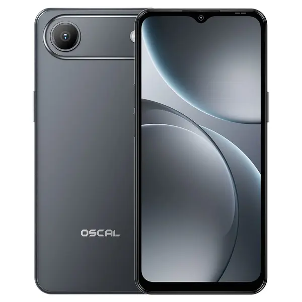 Telefon Mobil OSCAL FLAT 3C, Negru, 4G, 6.56 HD+ IPS, 16GB RAM (4GB + 12GB extensibili), 128GB, Unisoc T310, 5000mAh, 32MP, Android 16, Dual SIM