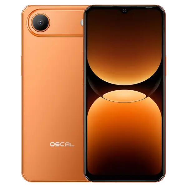 Telefon Mobil OSCAL FLAT 3C, Portocaliu, 4G, 6.56 HD+ IPS, 16GB RAM (4GB + 12GB extensibili), 128GB, Unisoc T310, 5000mAh, 32MP, Android 16, Dual SIM