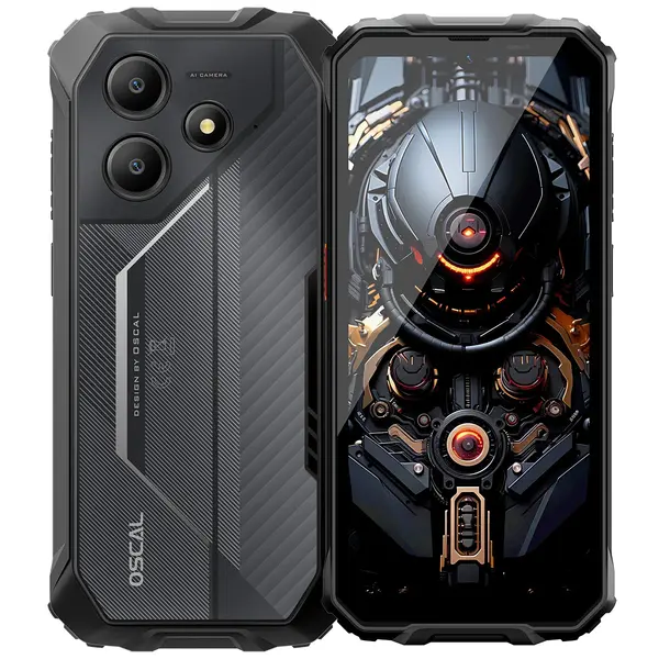 Telefon mobil OSCAL MARINE 2, Negru, 4G, 6.56 HD+ 90Hz, 24GB RAM (8GB + 16GB extensibili), 256GB ROM, DokeOS 4.1, Unisoc T615, 11000mAh, 18W, Dual SIM Hybrid