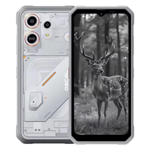 Telefon Mobil OSCAL MARINE 3 Alb, 4G, 6.56 HD+ 90Hz, 24GB RAM (8GB + 16GB Extensibili), 128GB ROM, Camera Infrarosu Night Vision 13MP, 5000mAh, Android 16, MediaTek Helio G81, NFC, Dual SIM