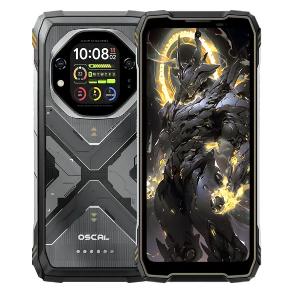Telefon mobil Oscal Tank 1, Negru, 5G, 6.78 IPS, 48GB RAM (16GB + 32GB Extensibili), 512GB ROM, DokeOS 4.2, Dimensity 7050, Ecran spate 2.01 , Night Vision, NFC, AI Apps, 20000mAh, 55W, Dual SIM
