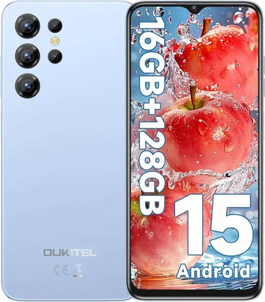 Telefon Mobil Oukitel C1, Albastru, 4G, 6.52 IPS, 16GB RAM (4GB + 12GB extensibili), 128GB ROM, 13MP, Android 15, Unisoc T606, OTG, 5150mAh, 10W, Dual SIM