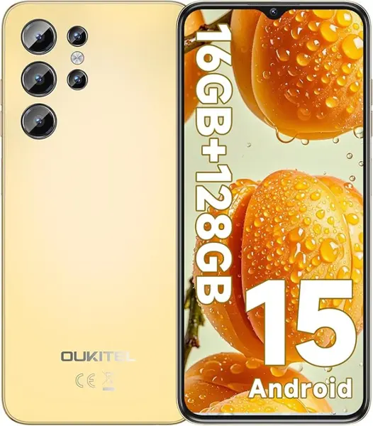 Telefon Mobil Oukitel C1, Auriu, 4G, 6.52 IPS, 16GB RAM (4GB + 12GB extensibili), 128GB ROM, 13MP, Android 15, Unisoc T606, OTG, 5150mAh, 10W, Dual SIM