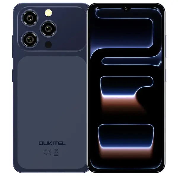Telefon Mobil Oukitel C17, Albastru, 4G, Ecran 6.52 HD,16GB RAM (4GB + 12GB extensibili), 64GB, Camera 13MP, Baterie 5000mAh, Android 16, Dual SIM