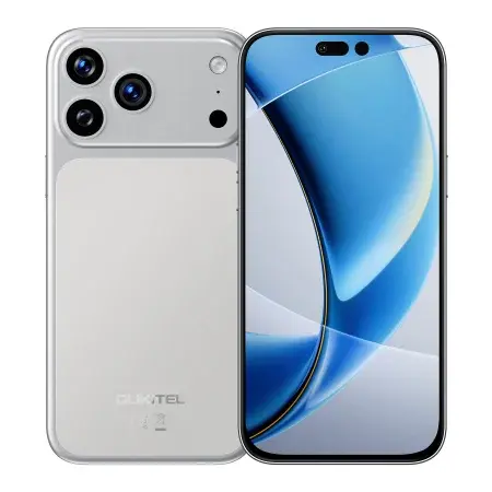 Telefon Mobil OUKITEL C17 Plus, Argintiu, 4G LTE, NFC, 6.9 120Hz, 24GB RAM (6GB + 18GB extensibili), 256GB, Camera 64MP, 5000mAh, Android 16, Dual SIM