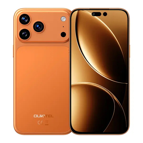 Telefon Mobil OUKITEL C17 Plus, Portocaliu, 4G LTE, NFC, 6.9 120Hz, 24GB RAM (6GB + 18GB extensibili), 256GB, Camera 64MP, 5000mAh, Android 16, Dual SIM