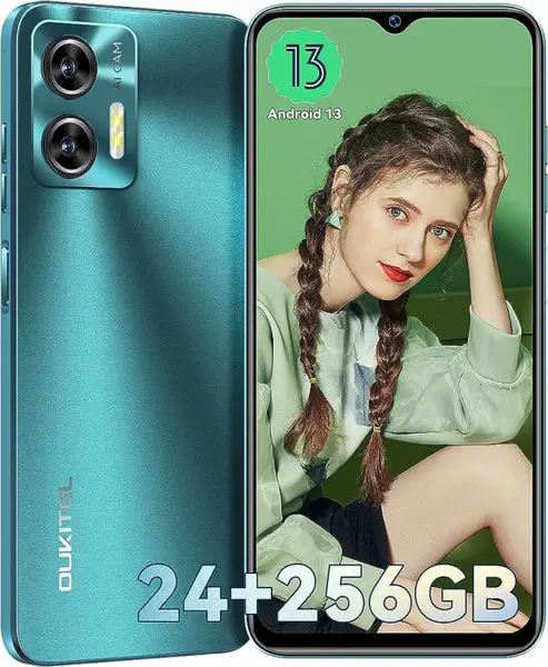 Telefon mobil Oukitel C35 Green, 4G, IPS 6.56 HD+, 24GB RAM (12GB + 12GB extensibili), 256GB ROM, Android 13, T616 Octa cores, 5150mAh, NFC, OTG, Dual SIM