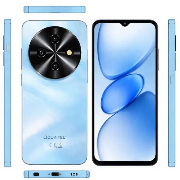 Telefon Mobil Oukitel C5, Albastru , 4G LTE, Ecran 6.6 HD+, 16GB RAM (4GB + 12GB extensibili), 64GB, Camera 13MP, Android 14, Dual SIM