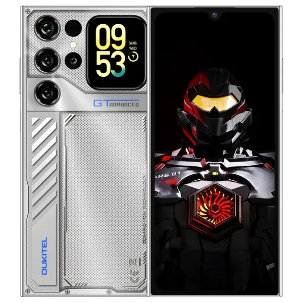 Telefon Mobil Oukitel C62 GT, Argintiu, 4G LTE, Ecran Secundar 1.81 , Gemini AI, 6.88 90Hz, 16GB RAM (4GB + 12GB extensibili), 128GB ROM, 64MP, Android 16, 5150mAh, Dual SIM