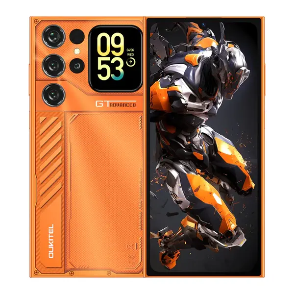 Telefon Mobil Oukitel C62 GT, Portocaliu, 4G LTE, Ecran Secundar 1.81 , Gemini AI, 6.88 90Hz, 16GB RAM (4GB + 12GB extensibili), 128GB ROM, 64MP, Android 16, 5150mAh, Dual SIM
