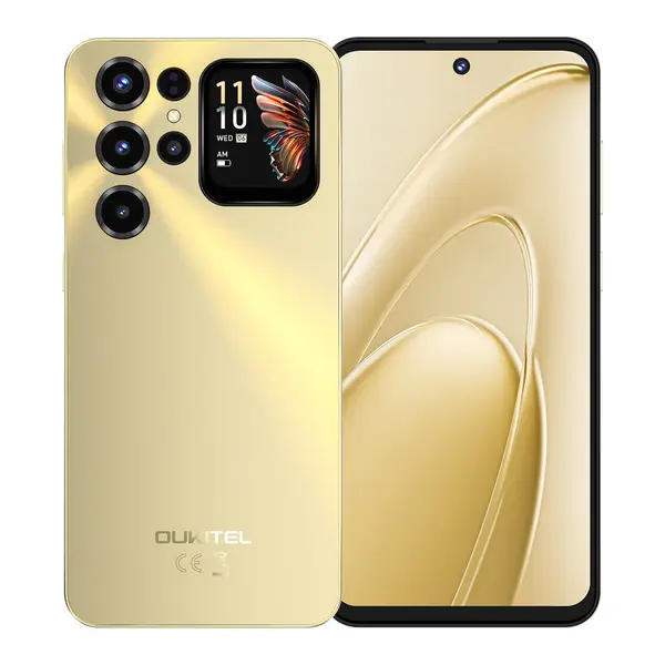 Telefon Mobil Oukitel C68 Plus, Auriu, 4G, 7.2 120Hz, 24GB RAM (8GB + 16GB Extensibili), 256GB ROM, 1.81 Ecran Spate, 64MP, Android 15, Unisoc T615, OTG, 6000mAh, Dual SIM