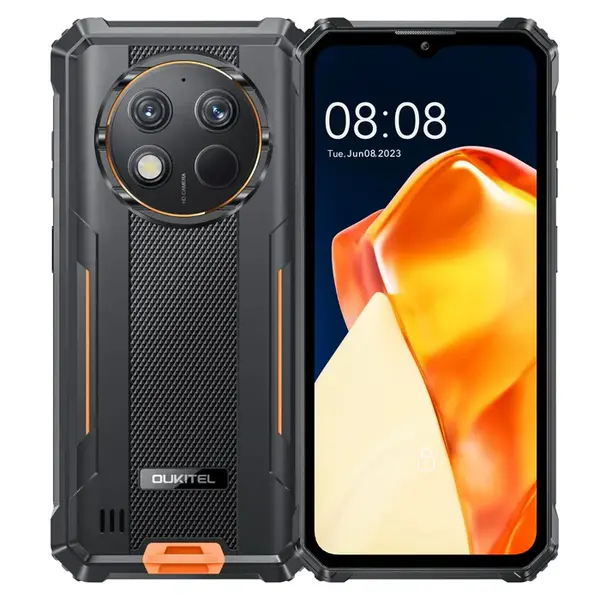 Telefon Mobil Oukitel G1, Portocaliu, 4G, 6.52 IPS LCD, Android 14, 24GB RAM (6GB+18GB Extensibili), 256GB ROM, 48MP, T606 Octa-core, IP68 IP69K, 10600mAh, 18W, Dual SIM