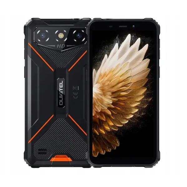 Telefon Mobil Oukitel G3, Orange, 4G, Ecran Waterdrop HD+ de 6 , 16GB RAM(4GB + 12GB Extensibili), 64GB ROM, 13MP, Android 14, MT6762, Face ID, Buton Personalizabil, 6300mAh, 10W, Dual SIM