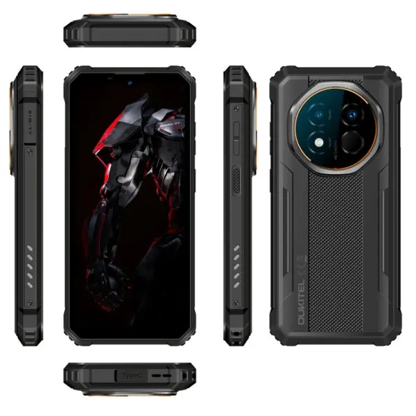 Telefon Mobil OUKITEL G6 Rugged, Negru, 4G LTE, Ecran 6.52 90Hz, 16GB RAM (4GB + 12GB extensibili), 64GB, Camera 64MP, Android 16, 10600mAh, NFC, Dual SIM