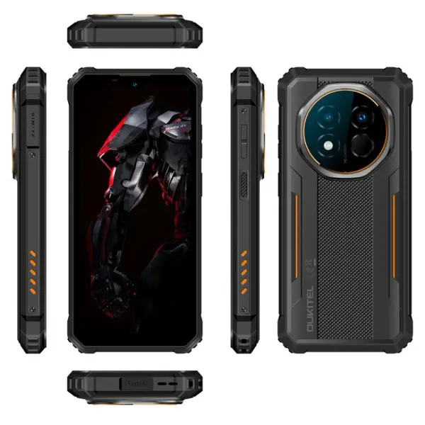 Telefon Mobil OUKITEL G6 Rugged, Portocaliu, 4G LTE, Ecran 6.52 90Hz, 16GB RAM (4GB + 12GB extensibili), 128GB, Camera 64MP, Android 16, 10600mAh, NFC, Dual SIM