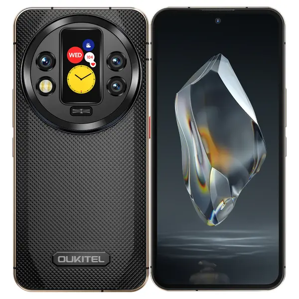 Telefon mobil Oukitel WP200 Pro, Negru, 5G, 6.7 FHD+ AMOLED, Ecran Smart Detasabil, 72GB RAM (24GB+48GB extensibili), 1TB ROM, Android 15, Dimensity 8200, 108MP+32MP, 8800mAh, 45W, Dual SIM