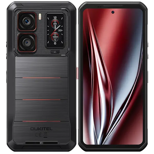 Telefon Mobil Oukitel WP300, Negru, 5G, 6.78 FHD+ LCD, 120Hz, Ceas Inteligent Modular Casca ureche si Lampa, 36GB RAM(12GB+24GB extensibili), 512GB ROM, Android15, 108+32MP, 16000mAh, 45W, DualSIM