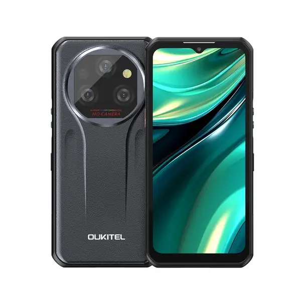 Telefon mobil Oukitel WP39 Negru, 5G, 6.60 FHD+, 24GB RAM (6GB + 18GB extensibili), 256GB ROM, Android 14, MTK Dimensity 6100+, NFC, Face Unlock, Amprenta, 64MP, 11000mAh, Dual SIM