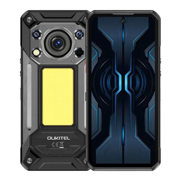 Telefon Mobil Oukitel WP500, Negru, 5G, 6.8 FHD+ 120Hz, 36GB RAM (12GB + 24GB extensibili), 1TB ROM, Dimensity 8300, 108MP + Night Vision 8MP, Camping Light, 10000mAh, 45W, Dual SIM