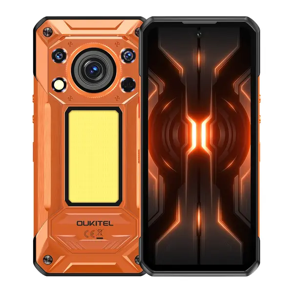 Telefon Mobil Oukitel WP500, Portocaliu, 5G, 6.8 FHD+ 120Hz, 36GB RAM (12GB + 24GB extensibili), 1TB ROM, Dimensity 8300, 108MP + Night Vision 8MP, Camping Light, 10000mAh, 45W, Dual SIM