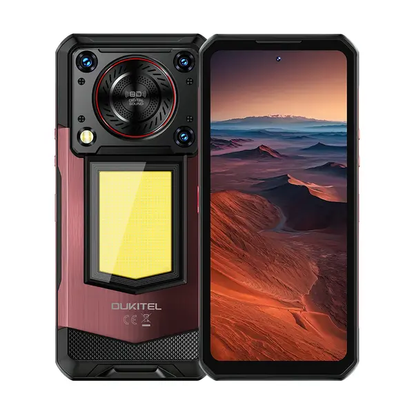 Telefon Mobil Oukitel WP56, Rosu, 5G, 6.78 FHD+ 120Hz, 36GB RAM (12GB+24GB Extensibili), 512GB ROM, Android 15, Dimensity 7050, 108MP+32MP, NFC, Face ID, 16000mAh, 45W, Dual SIM