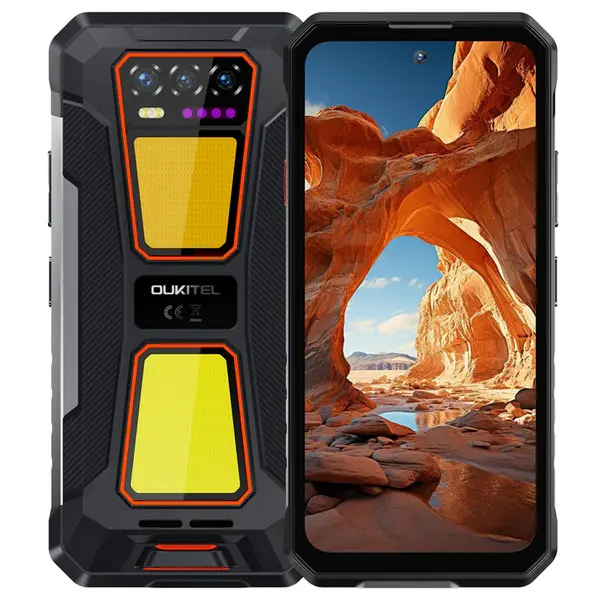 Telefon Mobil Oukitel WP58 Pro, Portocaliu, 5G, 6.7 120Hz, 24GB RAM (8GB + 16GB Extensibili), 512GB ROM, Android 15, Octa-Core UMS9621S, 64MP, Night Vision, NFC, Face ID, 10000mAh, 33W, Dual SIM