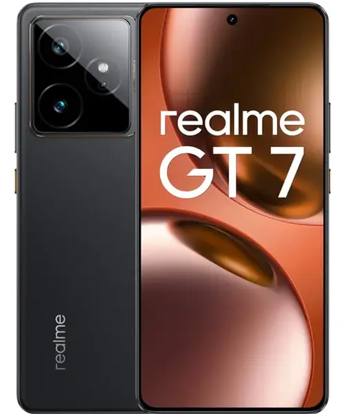 Telefon Mobil Realme GT 7, Procesor Mediatek Dimensity 9400e, LTPO AMOLED Capacitive touchscreen 6.78inch, 12GB RAM, 256GB Flash, Camera Tripla 50+50+8MP, Wi-Fi, 5G, Dual Sim, Android (Negru)