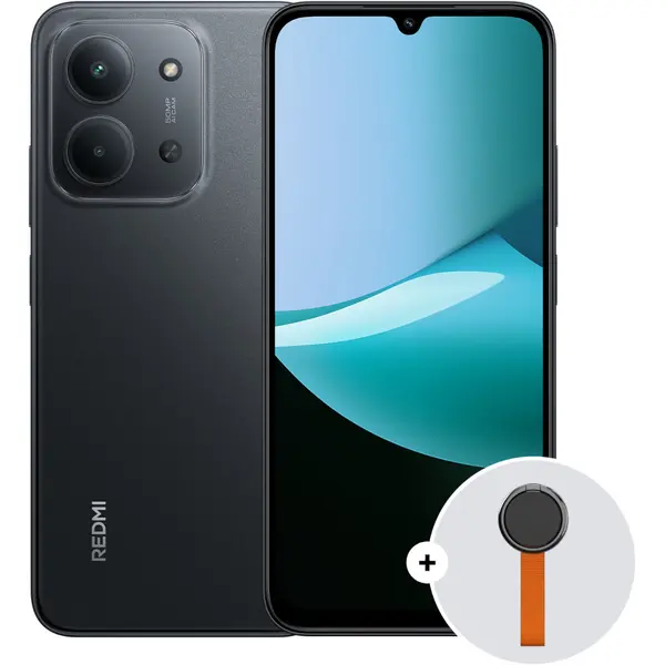 Telefon mobil Redmi 15C, 128GB, 4GB RAM, Dual SIM, Midnight Black & Woven Strap Ring