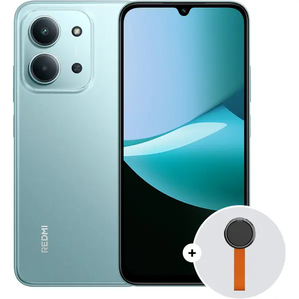 Telefon mobil Redmi 15C, 128GB, 4GB RAM, Dual SIM, Mint Green & Woven Strap Ring