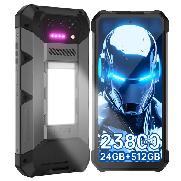 Telefon mobil Unihertz 8849 Hike, 4G, 6.78 FHD+, 120Hz, 24GB RAM (12GB + 12GB extensibili), 512GB ROM, 50MP, Android 14, Lanterna 1200 Lumeni, NFC, 23800mAh, Dual SIM
