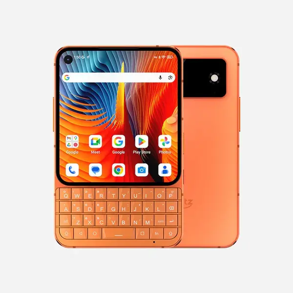 Telefon Mobil Unihertz Titan 2 Elite, Portocaliu, 5G, Tastatura QWERTY, 4.03 AMOLED 120Hz, 12GB RAM, 256GB ROM, Dimensity 7400, 50MP + 50MP Telephoto, 33W Fast Charge, Android 16, NFC, Dual SIM + eSI