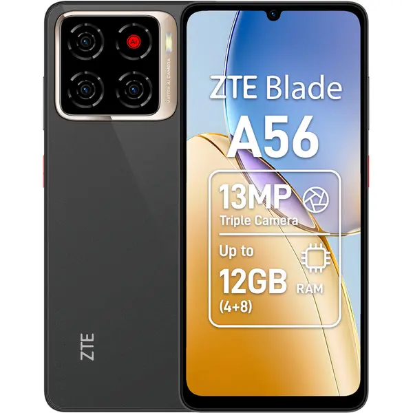 Telefon mobil ZTE Blade A56, 128GB, 4GB, Dual SIM, Celestial Black