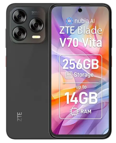 Telefon Mobil ZTE Blade V70 Vita, Procesor Unisoc T606 Octa-Core, Ecran IPS LCD 6.7inch, 4GB RAM, 256GB Flash, Camera Duala 50+2 MP, Wi-Fi, 4G, Dual SIM, Android (Gri)