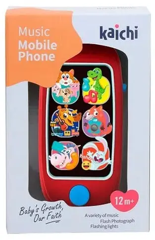 Telefon muzical pentru bebeluși Raya Toys - Kaichi, roșu