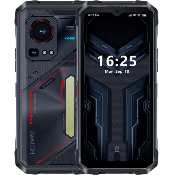 Telefon rugged Hotwav Hyper 7s, 5G, 6.6 120Hz, 8-Core T8200, 256GB, NFC, RGB Light, Android 15, Black