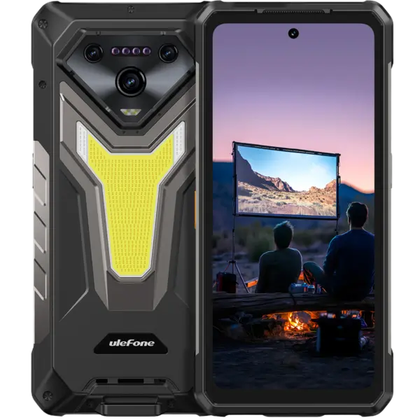 Telefon rugged Ulefone Armor 34 Pro Plus, 5G, Proiector Video Autofocus, 16GB RAM, 512GB, Lanterna si Lumina RGB SOS 1100lm, 25500mAh, NFC, Android 15