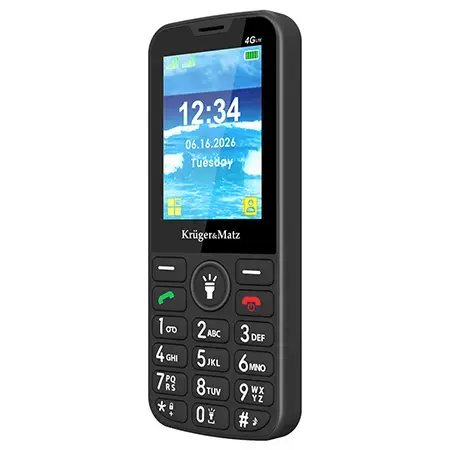 Telefon Seniori Kruger&Matz KM0924-4G, Dual SIM, 4G (Negru)