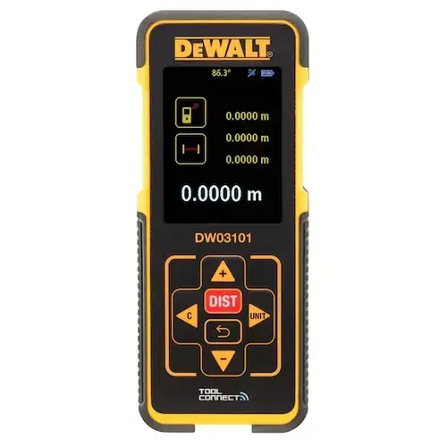 Telemetru cu laser DeWalt DW03101-XJ, 100 m, Buetooth (Galben/Negru)