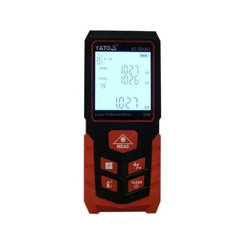 Telemetru Yato YT-731251, 50m, masurare continua, memorie 99 rezultate, etui