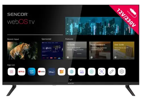 Televizor LED Sencor 80 cm (32inch) SLE 32S830MB, HD ready, Smart TV, 12/240V, WiFi, CI+