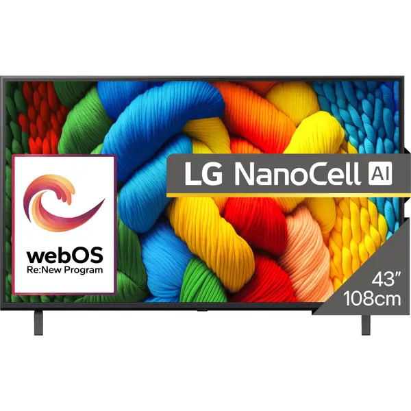 Televizor NanoCell Smart LG 43NANO80A3B, Ultra HD 4K, 108 cm, Clasa G