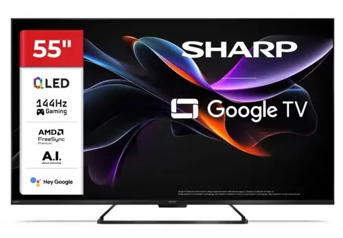 Televizor QLED Sharp 139 cm (55inch) 55HR7265E, Ultra HD 4K, Smart TV, WiFi